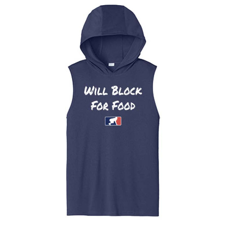 WILL BLOCK FOR FOOD - Hooded Muscle Tee