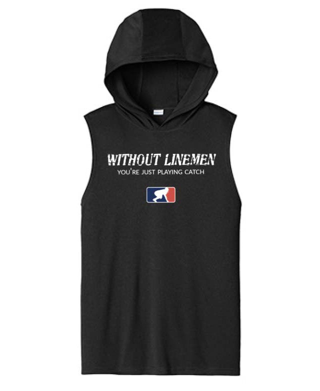 WITHOUT LINEMEN - Hooded Muscle Tee