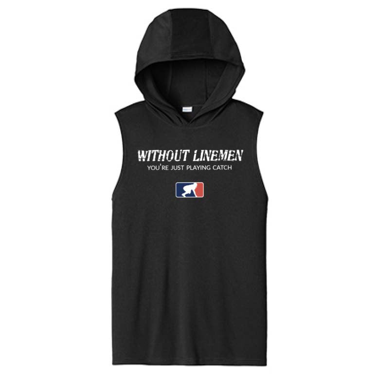 WITHOUT LINEMEN - Hooded Muscle Tee