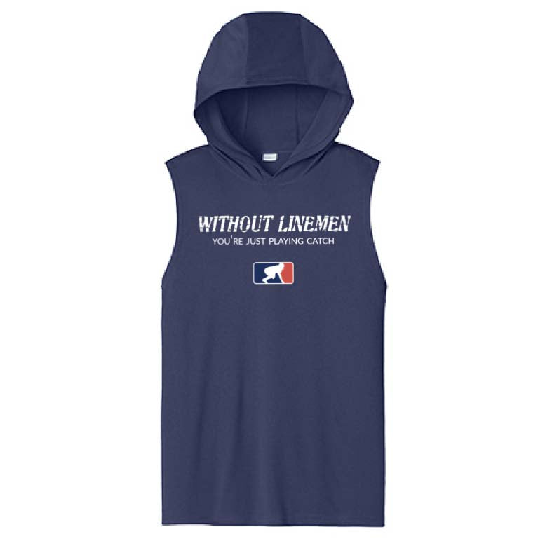 WITHOUT LINEMEN - Hooded Muscle Tee