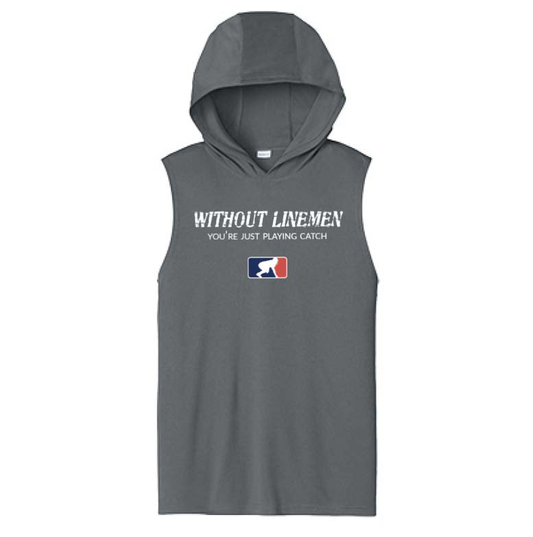 WITHOUT LINEMEN - Hooded Muscle Tee