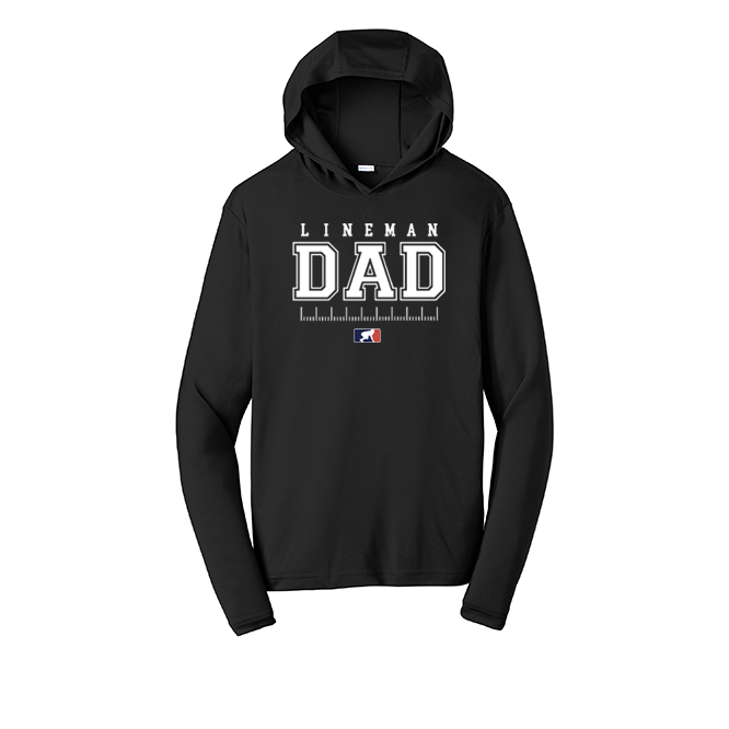 LINEMAN DAD - Hooded Long Sleeve Performance Tee