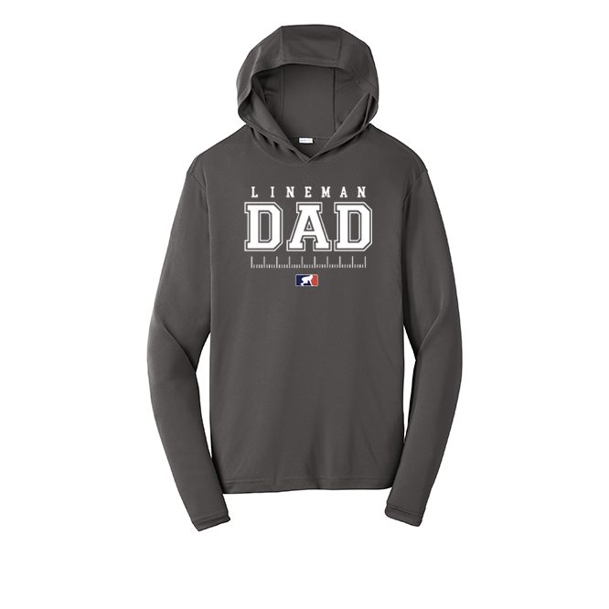 LINEMAN DAD - Hooded Long Sleeve Performance Tee