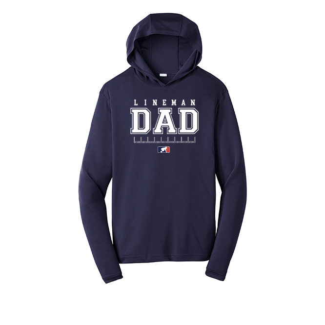 LINEMAN DAD - Hooded Long Sleeve Performance Tee