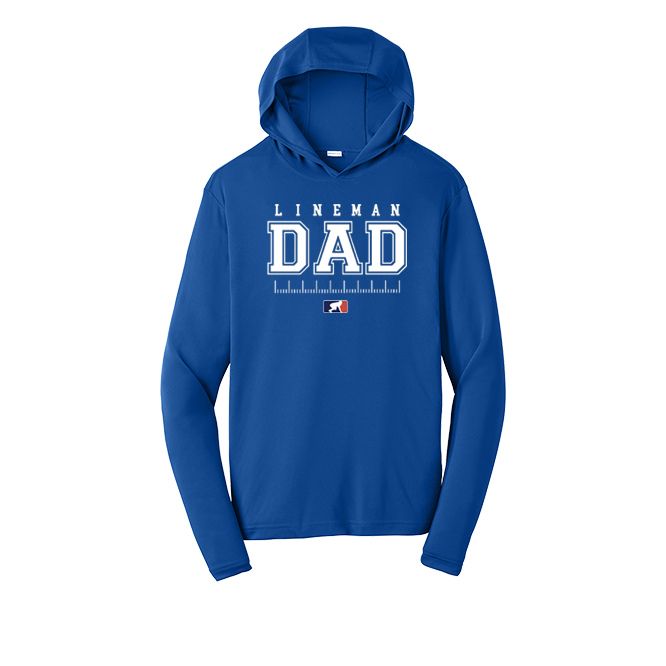 LINEMAN DAD - Hooded Long Sleeve Performance Tee