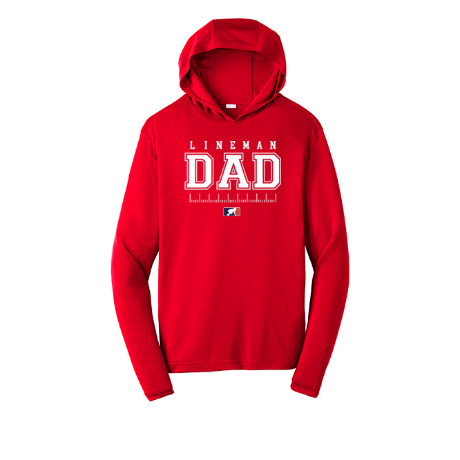 LINEMAN DAD - Hooded Long Sleeve Performance Tee