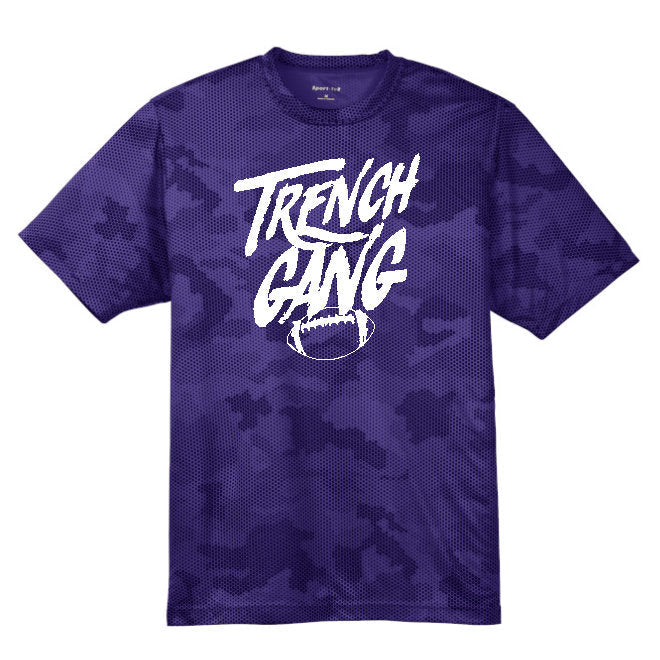 TRENCH GANG (White) - Hex Camo Performance Tee