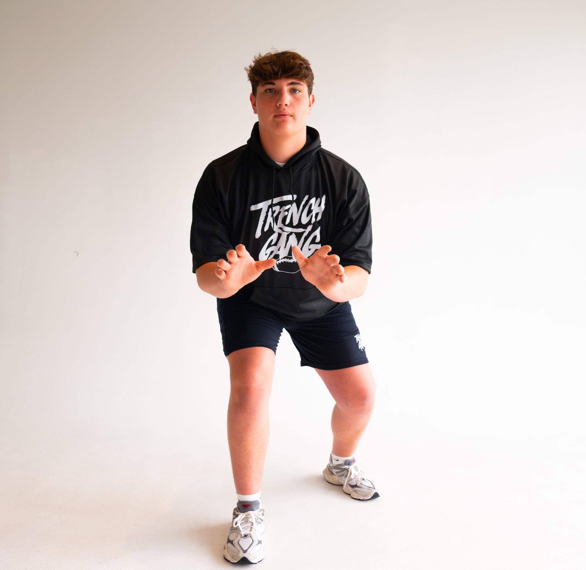 TRENCH GANG (White) - Short Sleeve Hoodie