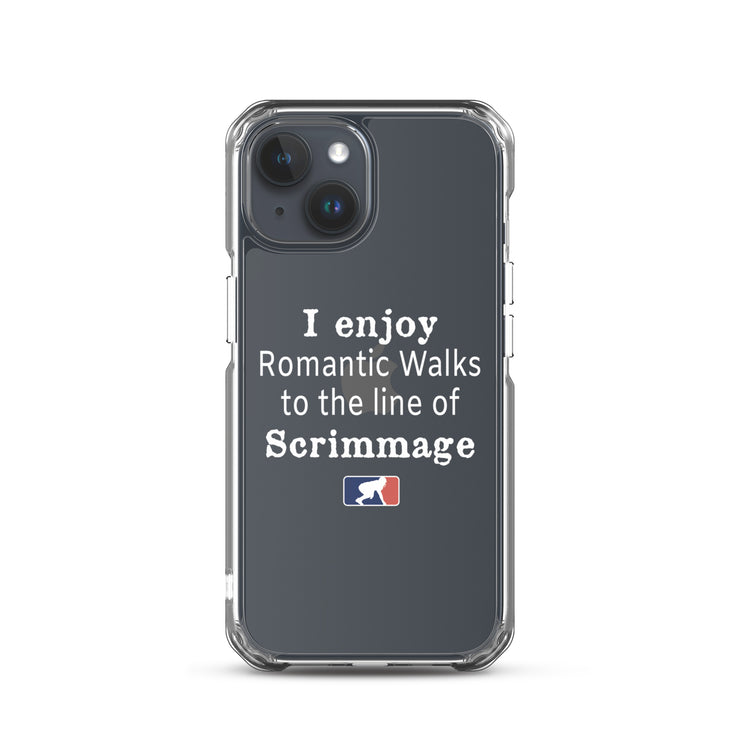 I Enjoy Romantic Walks to the Line of Scrimmage - iPhone (clear)