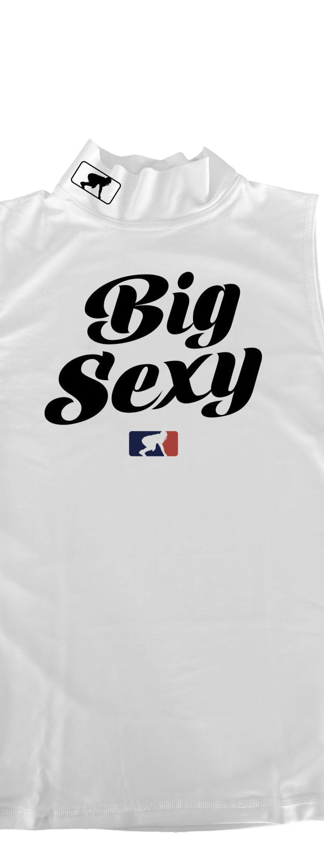 BIG SEXY (Black) - Mock Neck Sleeveless Compression Top