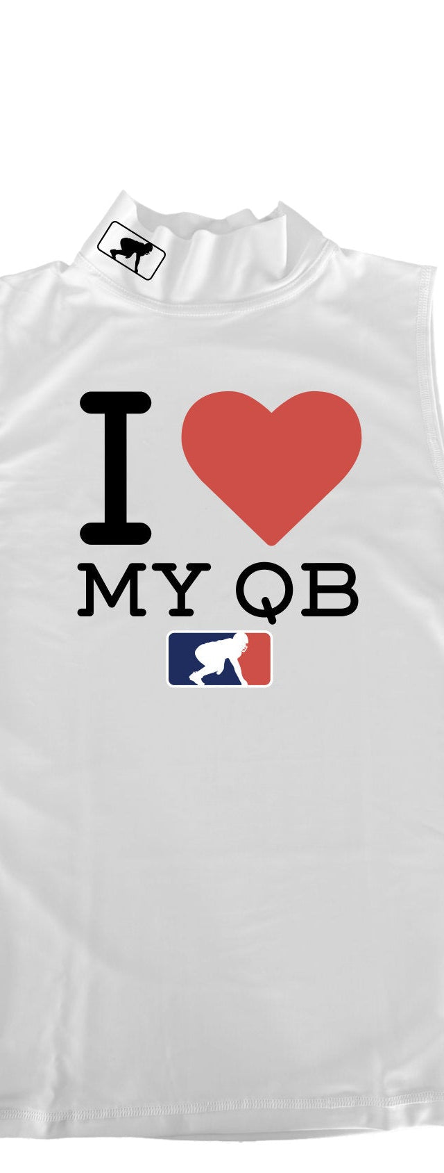 I <3 MY QB - Mock Neck Sleeveless Compression Top