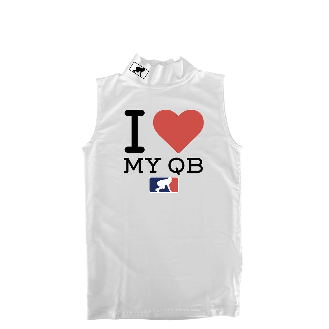 I <3 MY QB - Mock Neck Sleeveless Compression Top