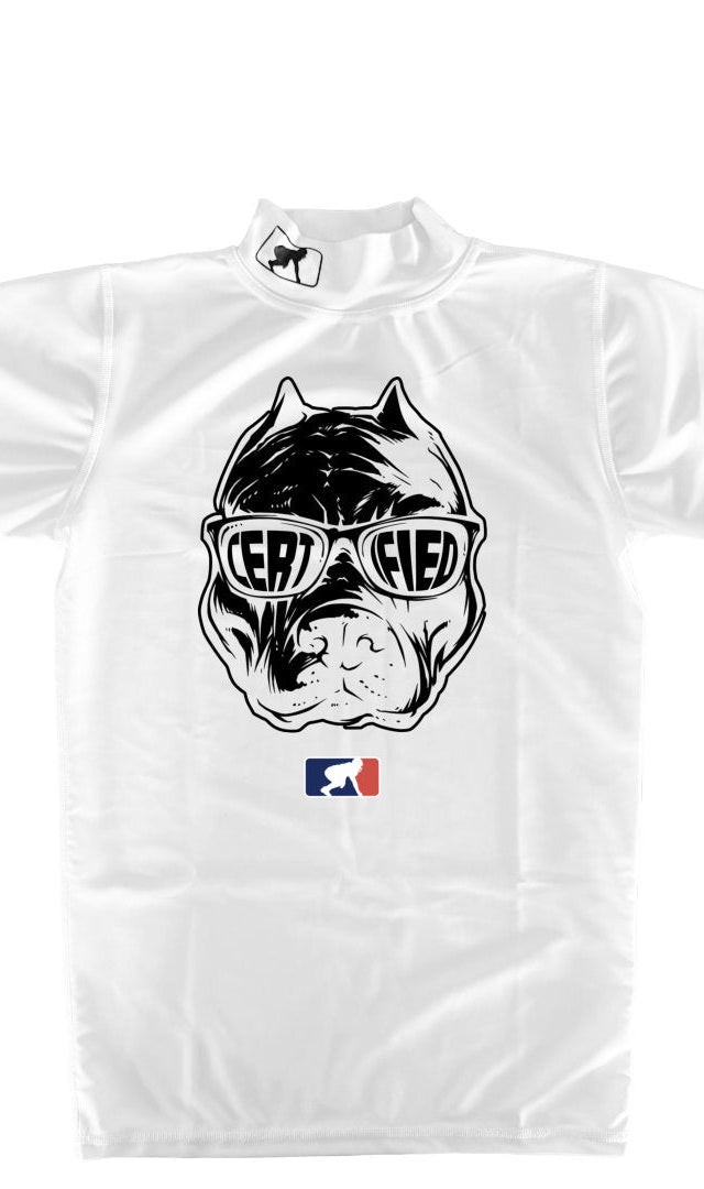 CERTIFIED DAWG - Mock Neck Short Sleeve Compression Top