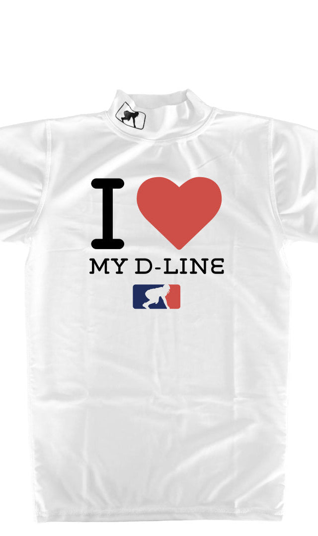 I <3 MY D-LINE - Mock Neck Short Sleeve Compression Top
