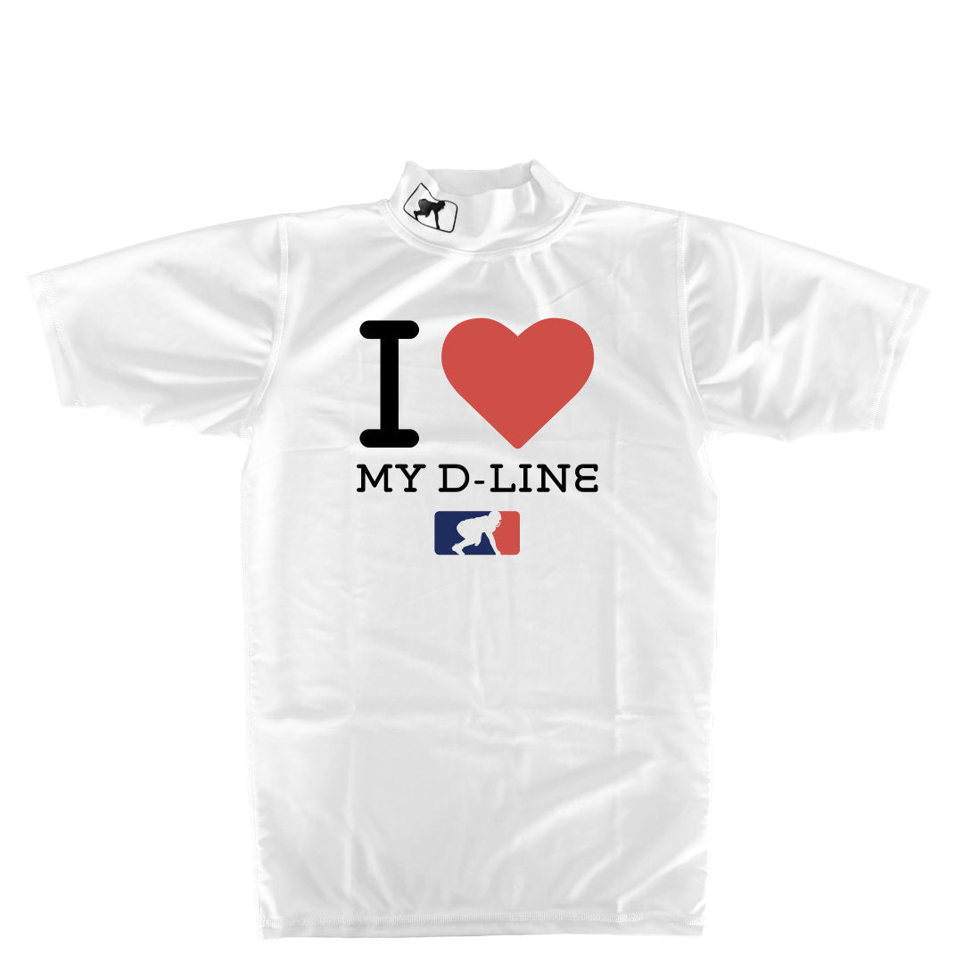 I <3 MY D-LINE - Mock Neck Short Sleeve Compression Top