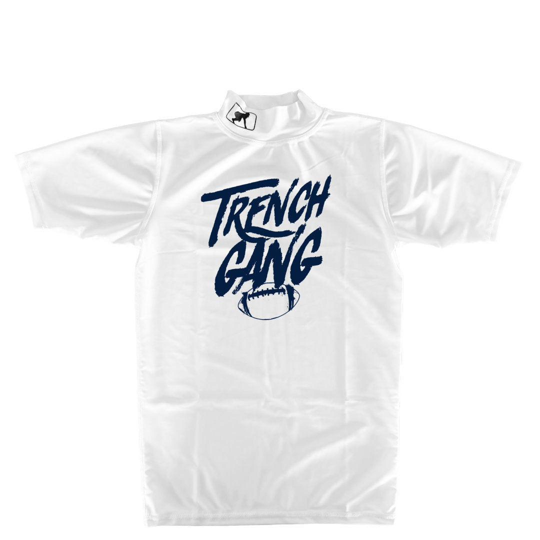 TRENCH GANG (Navy) - Mock Neck Short Sleeve Compression Top