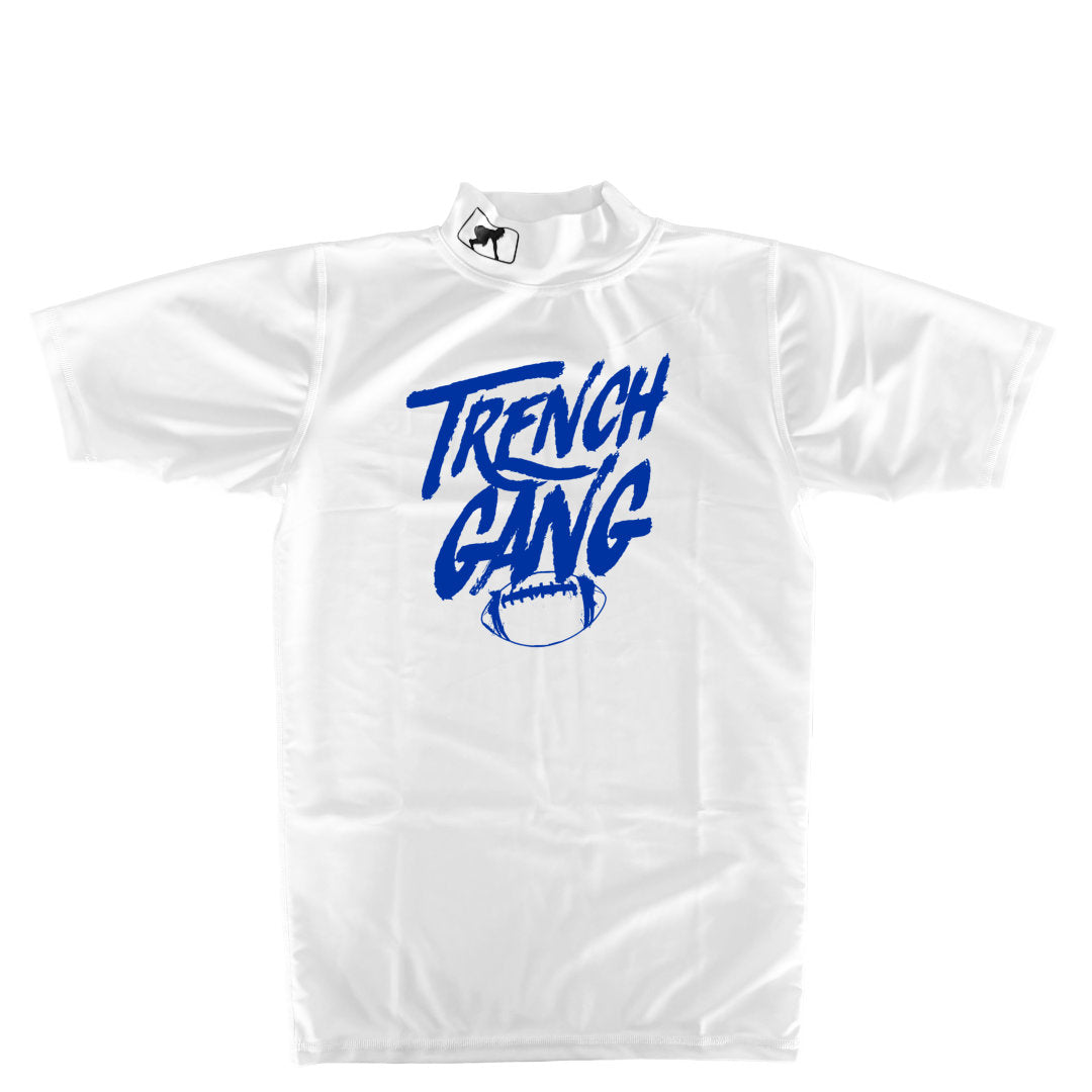 TRENCH GANG (Royal) - Mock Neck Short Sleeve Compression Top
