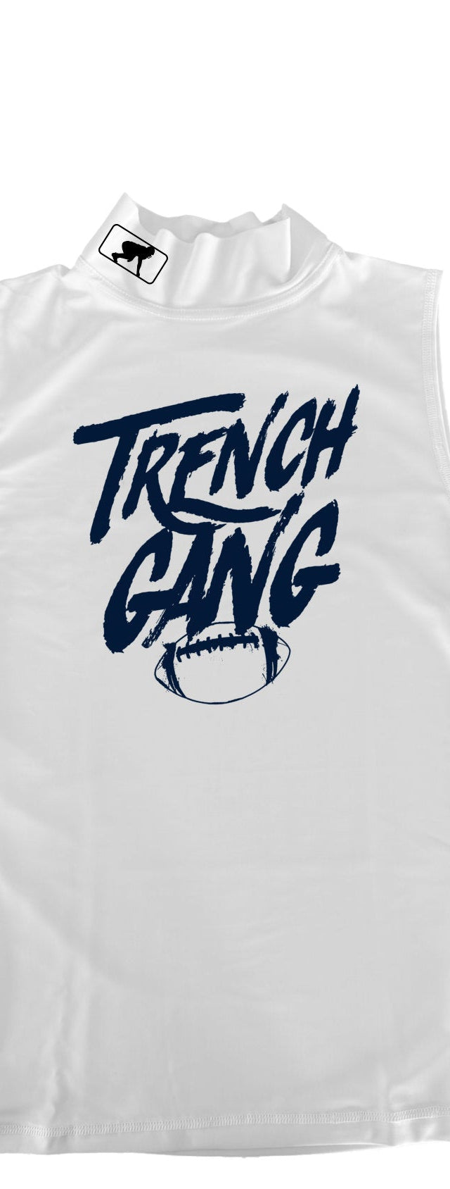TRENCH GANG (Navy) - Mock Neck Sleeveless Compression Top