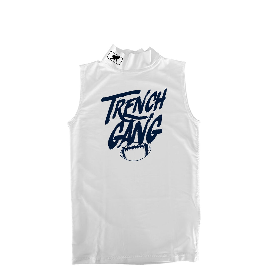 TRENCH GANG (Navy) - Mock Neck Sleeveless Compression Top