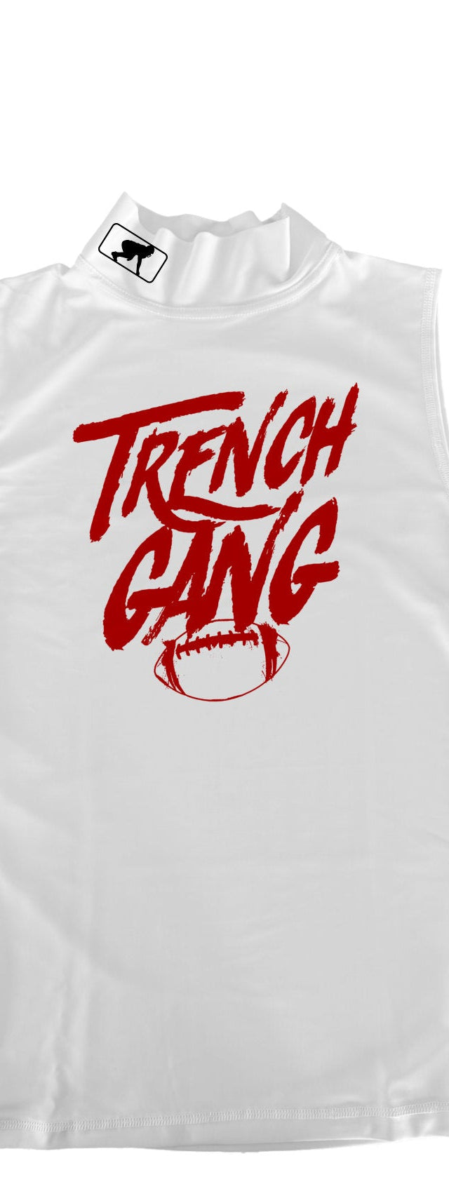 TRENCH GANG (Red) - Mock Neck Sleeveless Compression Top