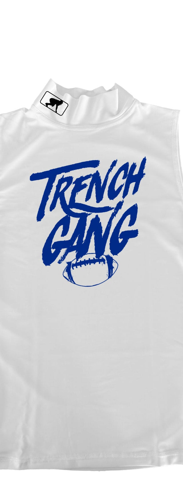 TRENCH GANG (Royal) - Mock Neck Sleeveless Compression Top