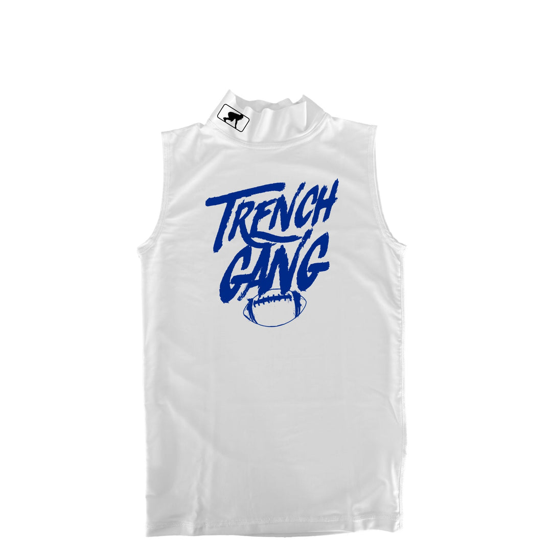 TRENCH GANG (Royal) - Mock Neck Sleeveless Compression Top