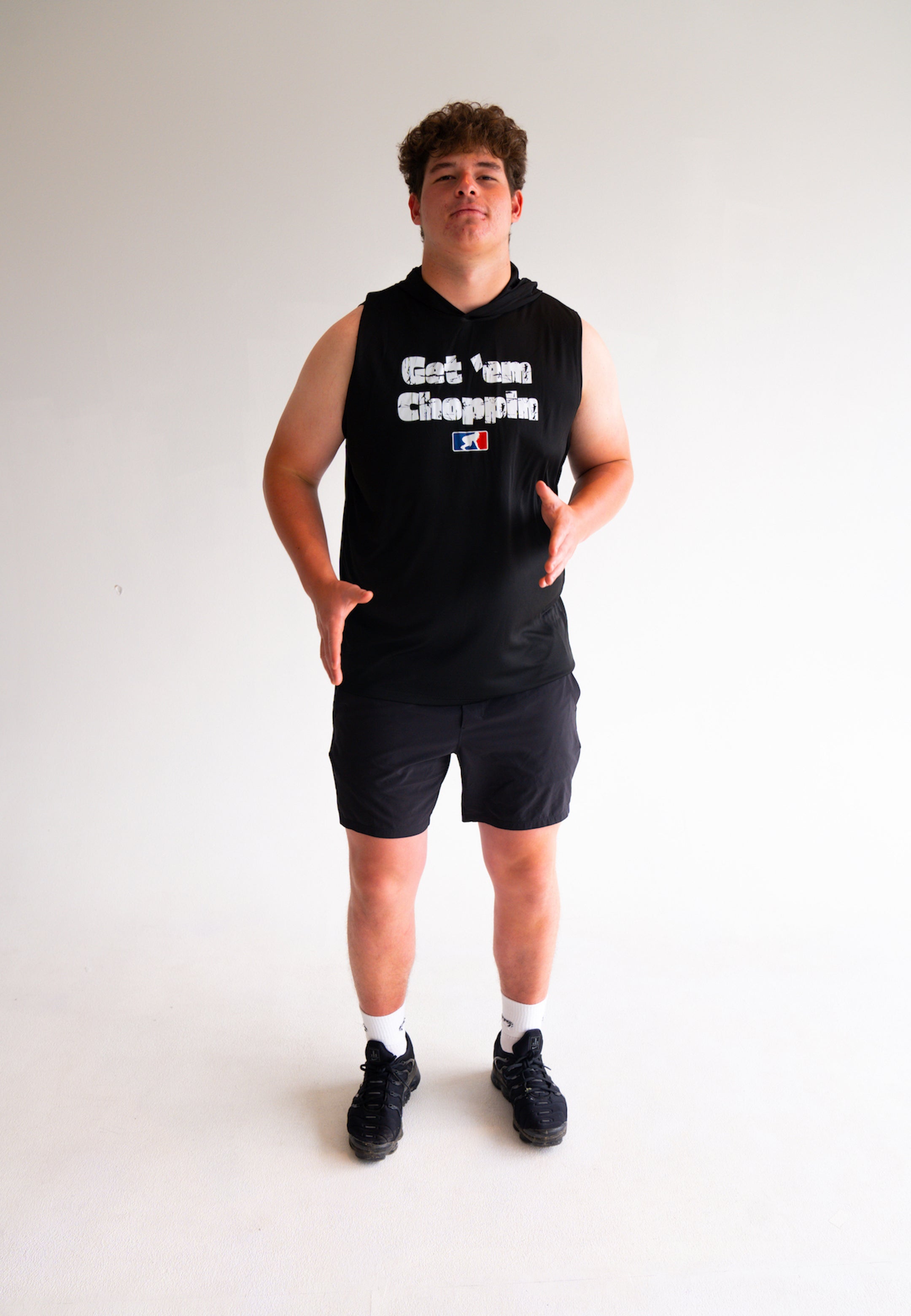 GET EM CHOPPIN - Hooded Muscle Tee