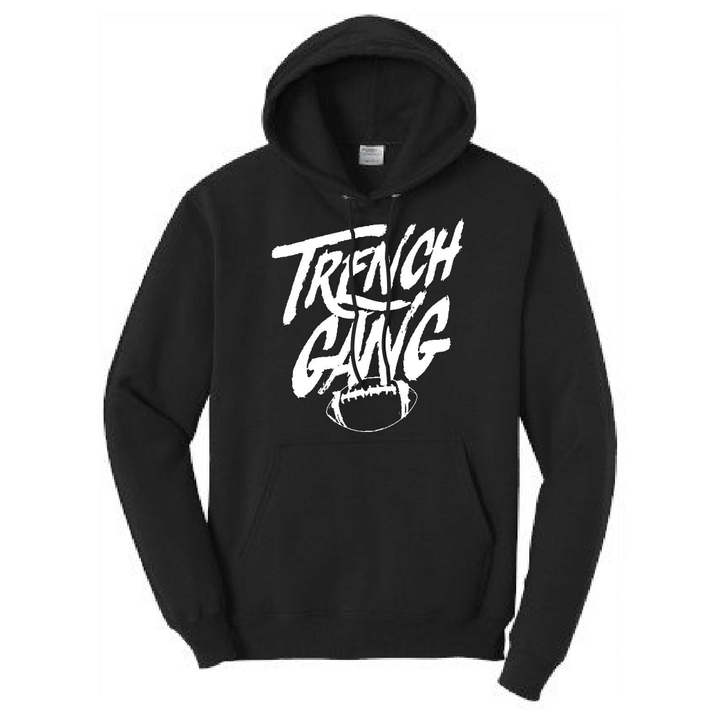 TRENCH GANG (White) - Tall Hoodie