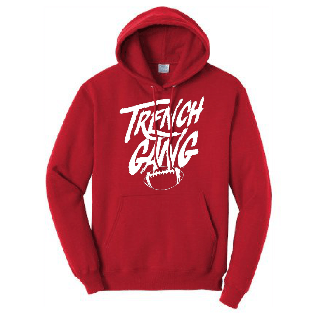 TRENCH GANG (White) - Tall Hoodie
