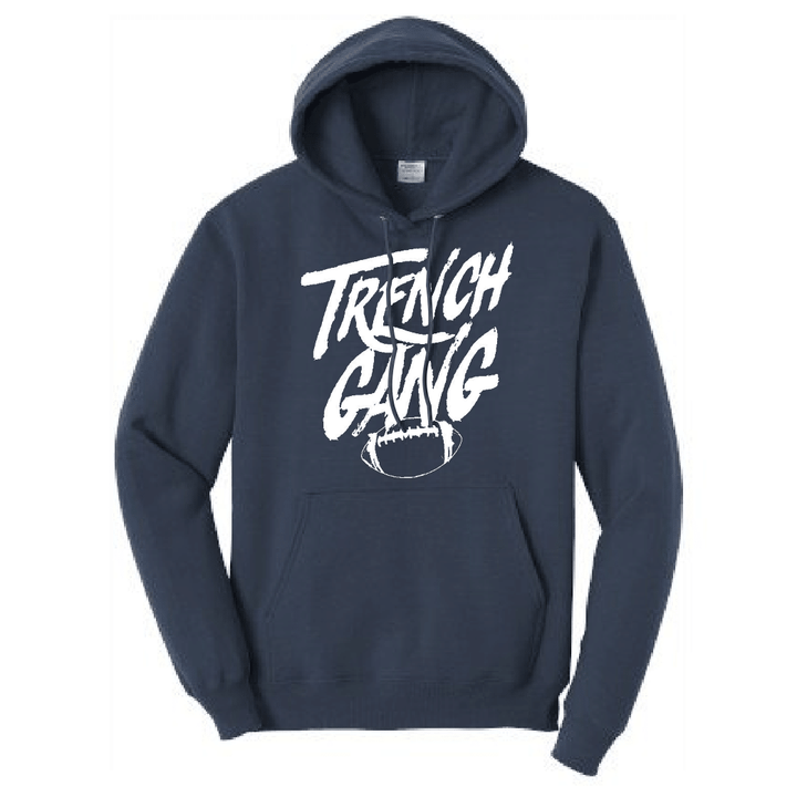 TRENCH GANG (White) - Tall Hoodie