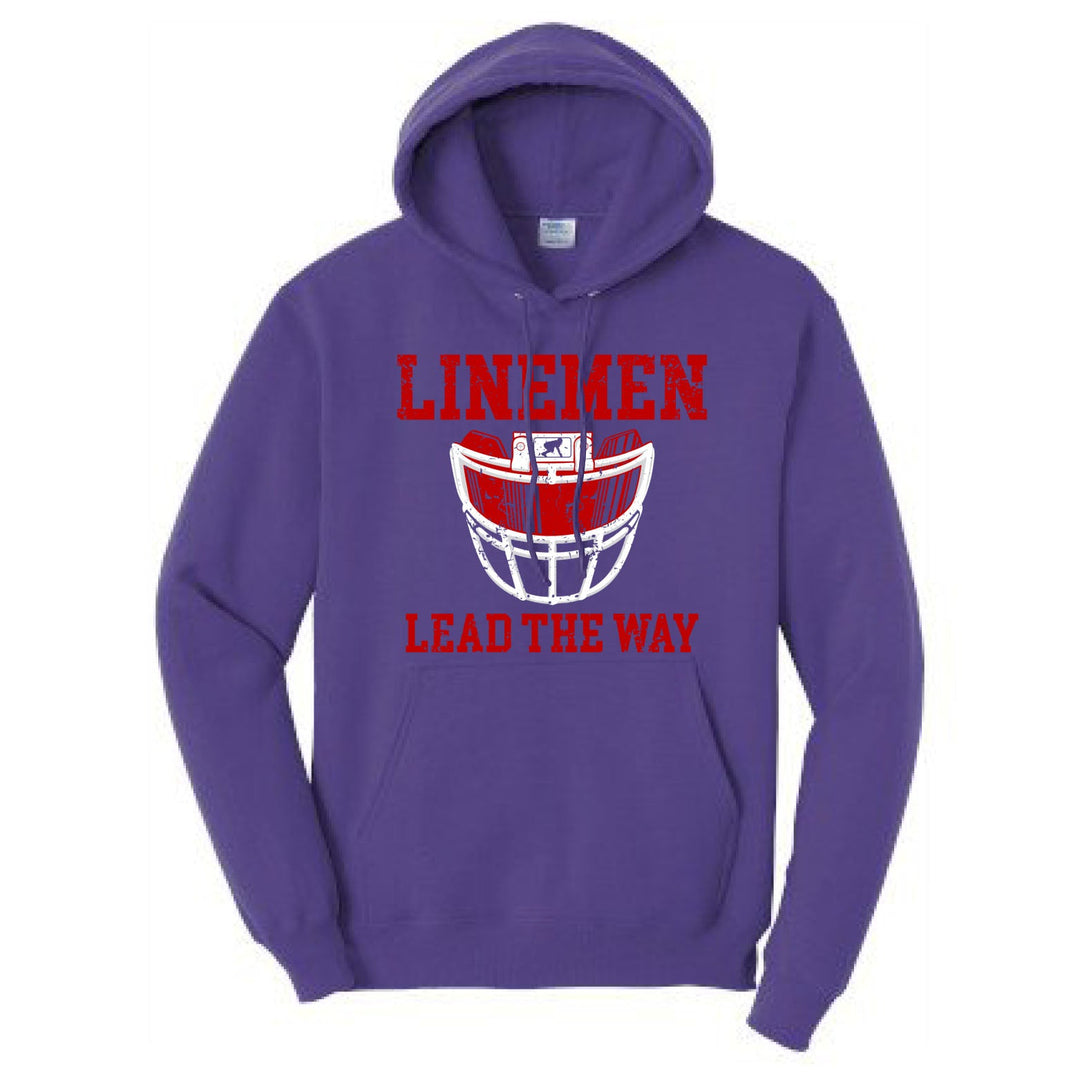 LINEMEN LEAD THE WAY (Red) - Hoodie