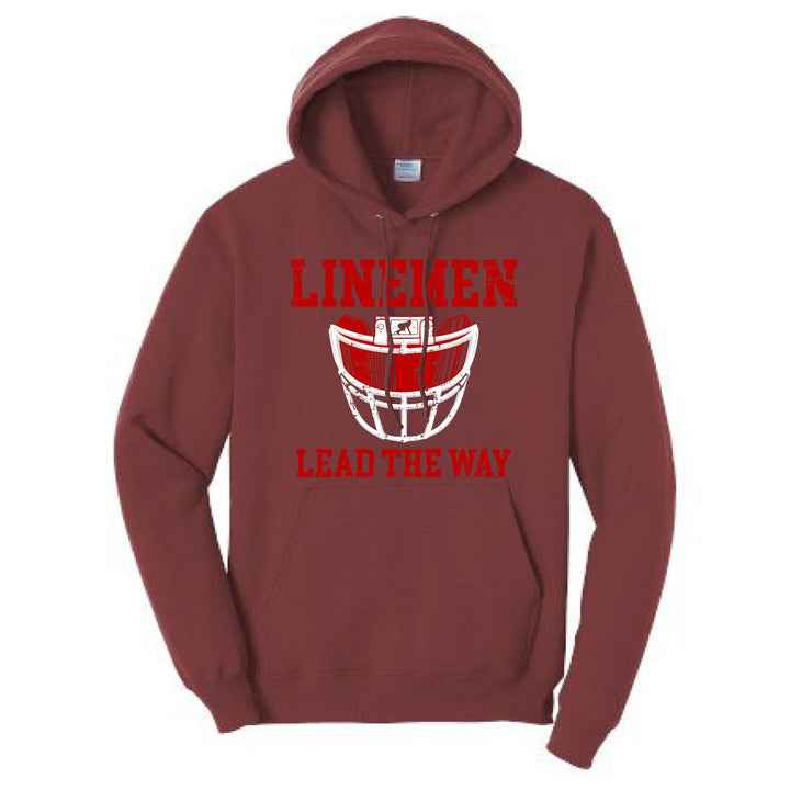 LINEMEN LEAD THE WAY (Red) - Hoodie