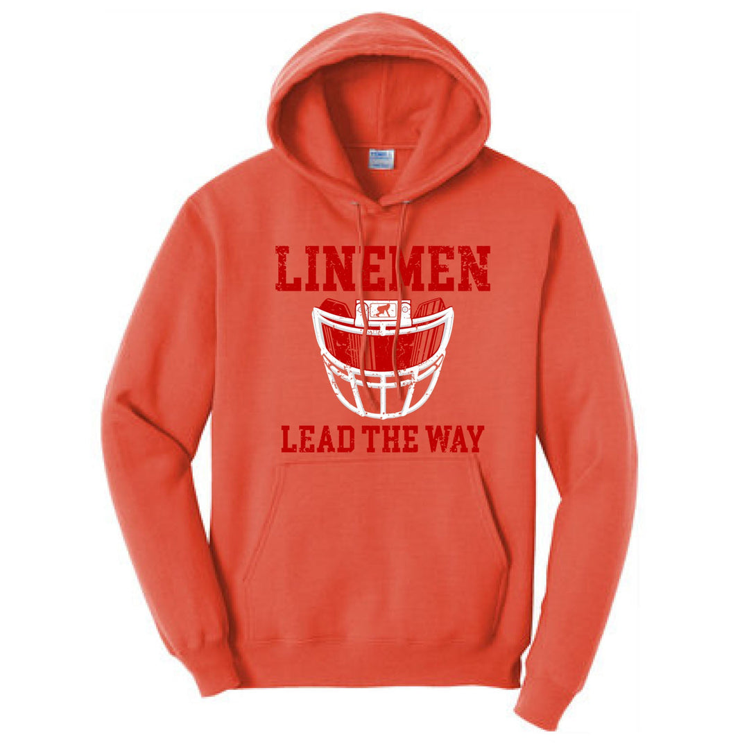 LINEMEN LEAD THE WAY (Red) - Hoodie