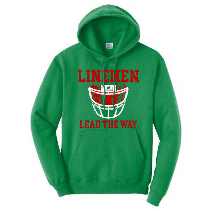LINEMEN LEAD THE WAY (Red) - Hoodie