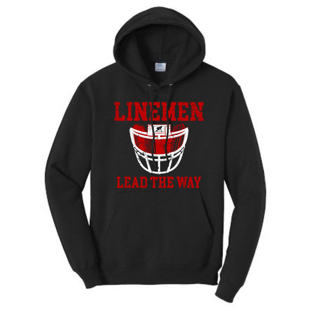 LINEMEN LEAD THE WAY (Red) - Hoodie