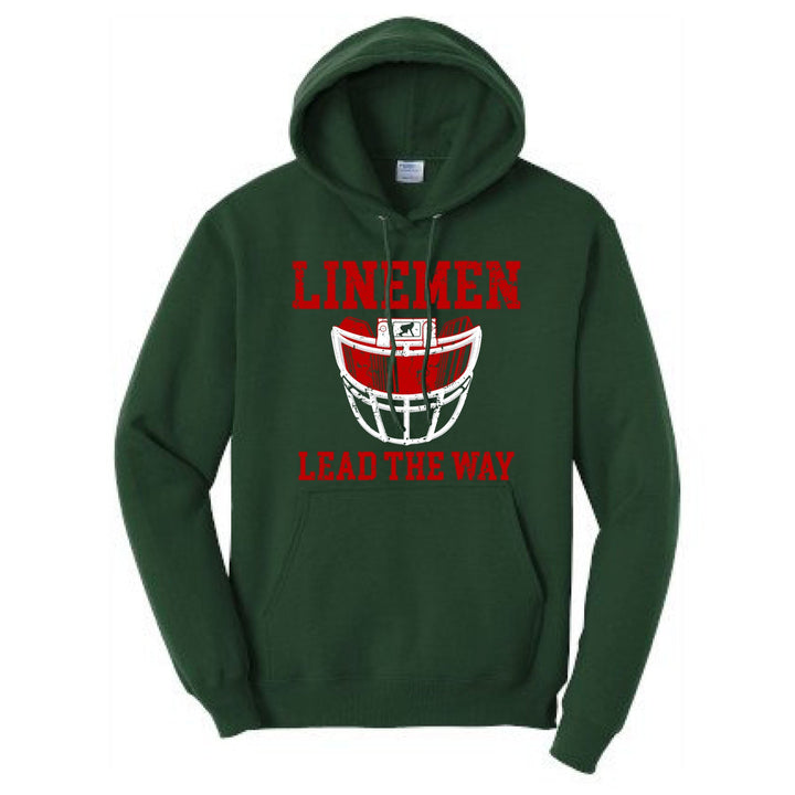 LINEMEN LEAD THE WAY (Red) - Hoodie
