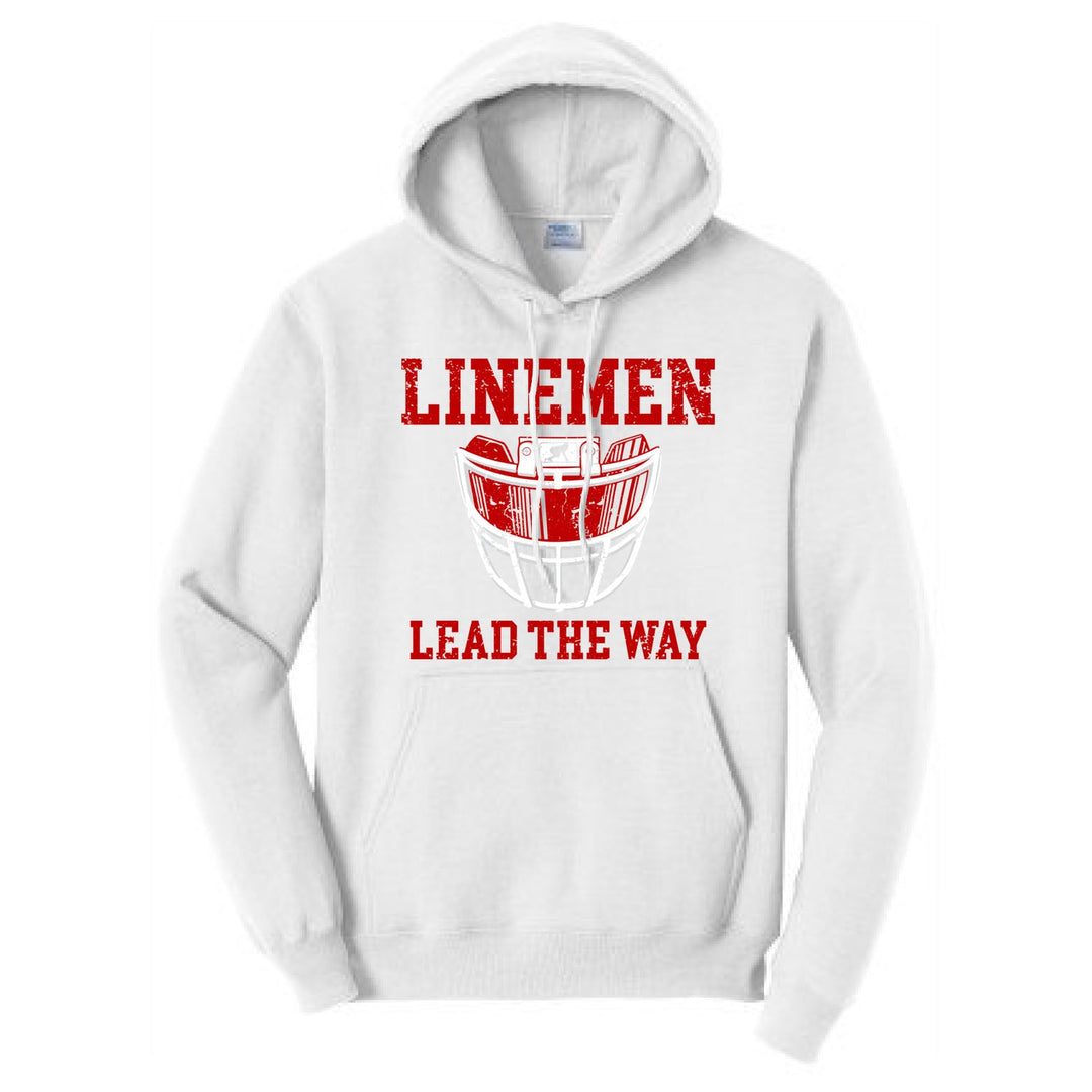 LINEMEN LEAD THE WAY (Red) - Hoodie