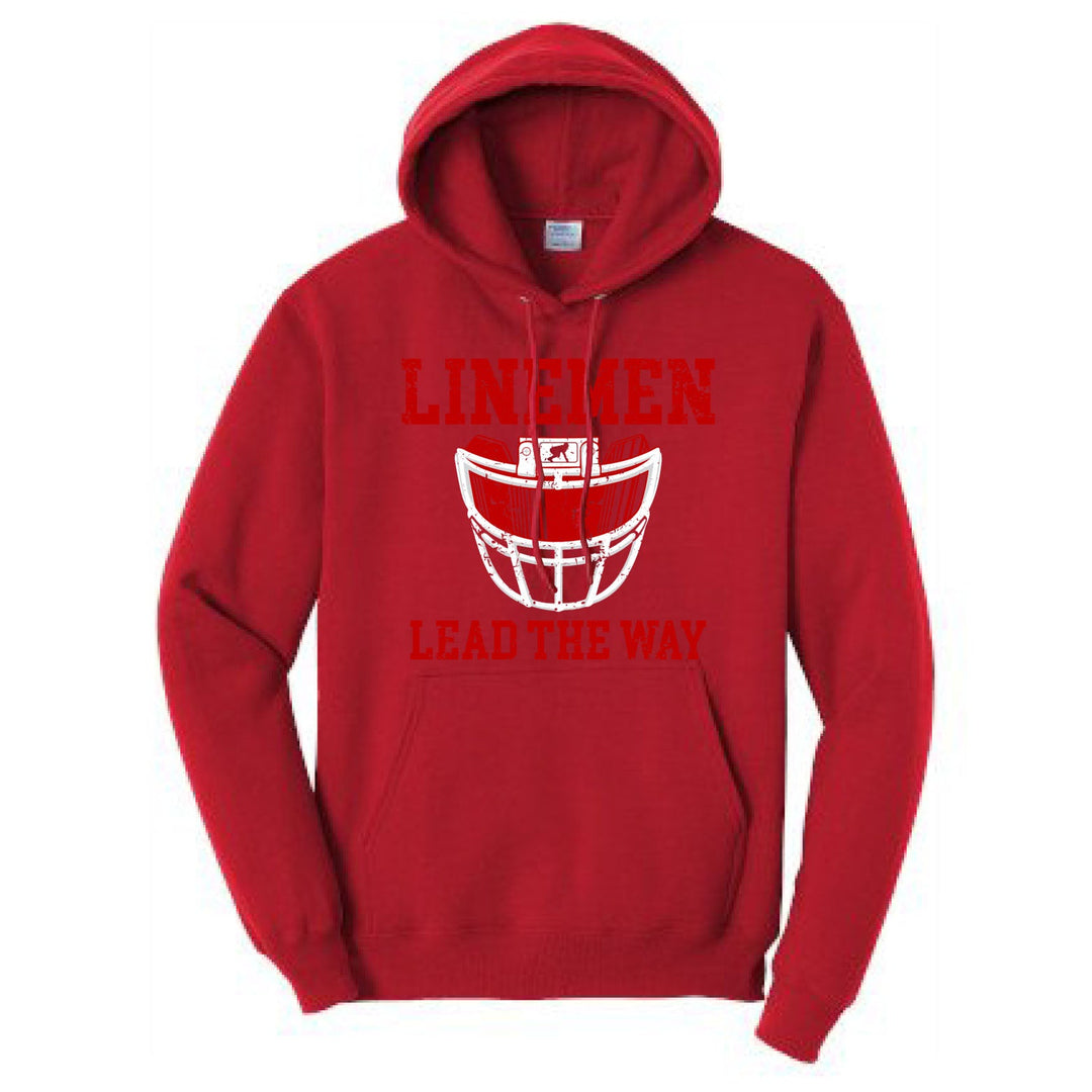 LINEMEN LEAD THE WAY (Red) - Hoodie