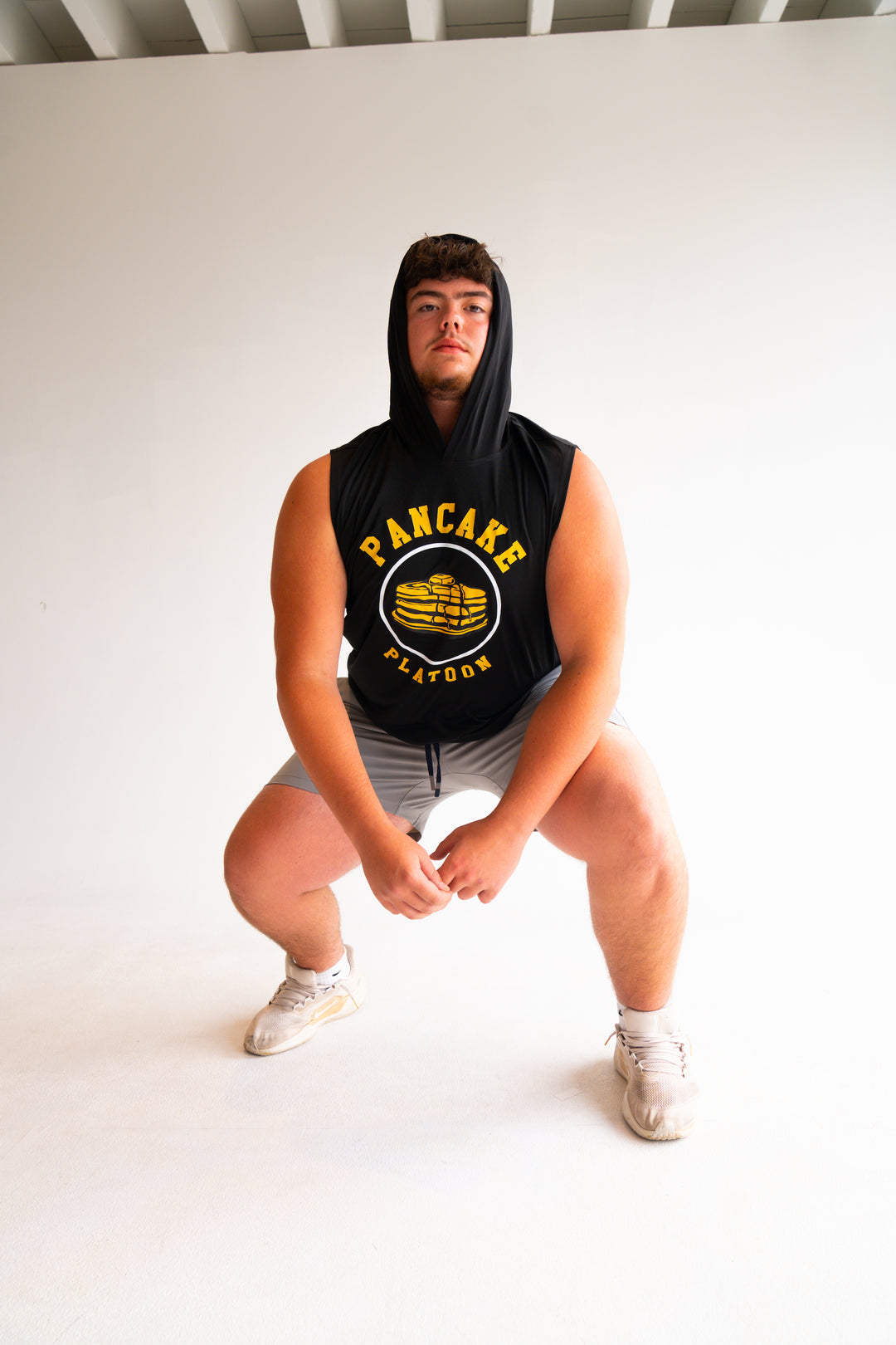 PANCAKE PLATOON - Hooded Muscle Tee