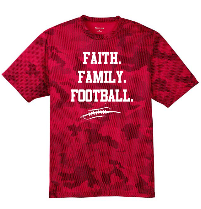 FAITH FAMILY FOOTBALL - Hex Camo Performance Tee