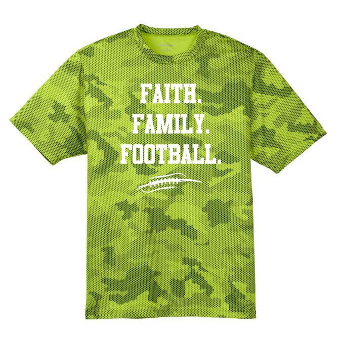 FAITH FAMILY FOOTBALL - Hex Camo Performance Tee