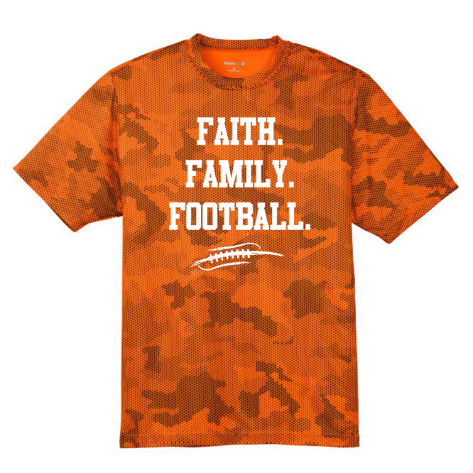 FAITH FAMILY FOOTBALL - Hex Camo Performance Tee