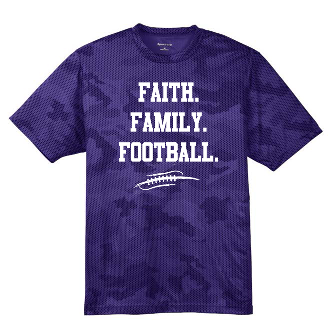 FAITH FAMILY FOOTBALL - Hex Camo Performance Tee