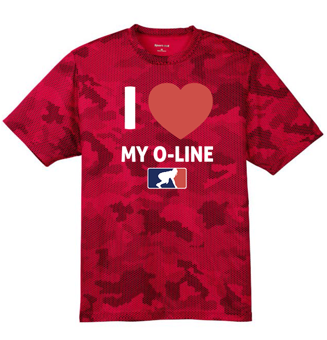 I <3 MY O-LINE - Hex Camo Performance Tee