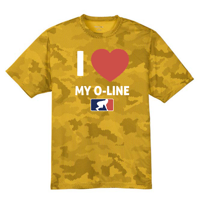 I <3 MY O-LINE - Hex Camo Performance Tee