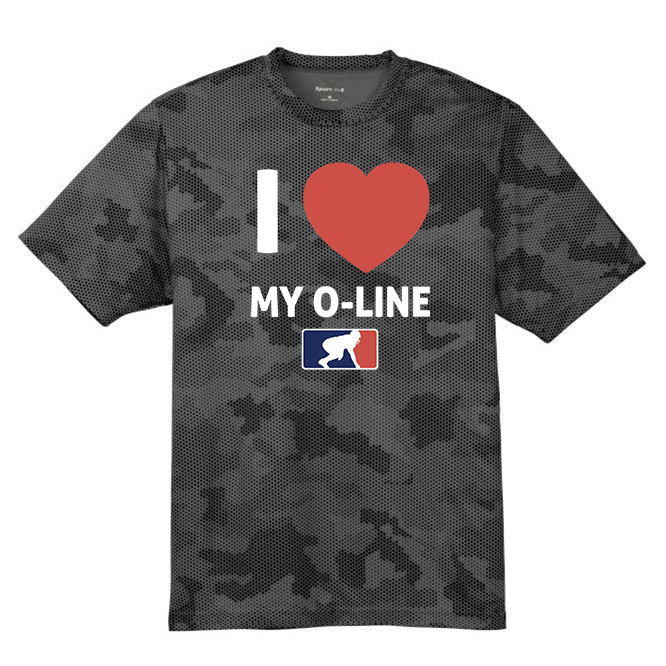 I <3 MY O-LINE - Hex Camo Performance Tee