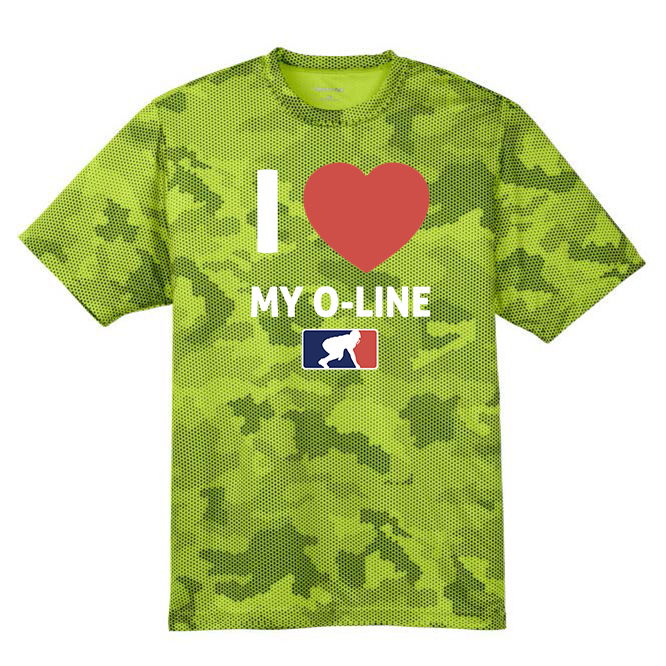 I <3 MY O-LINE - Hex Camo Performance Tee