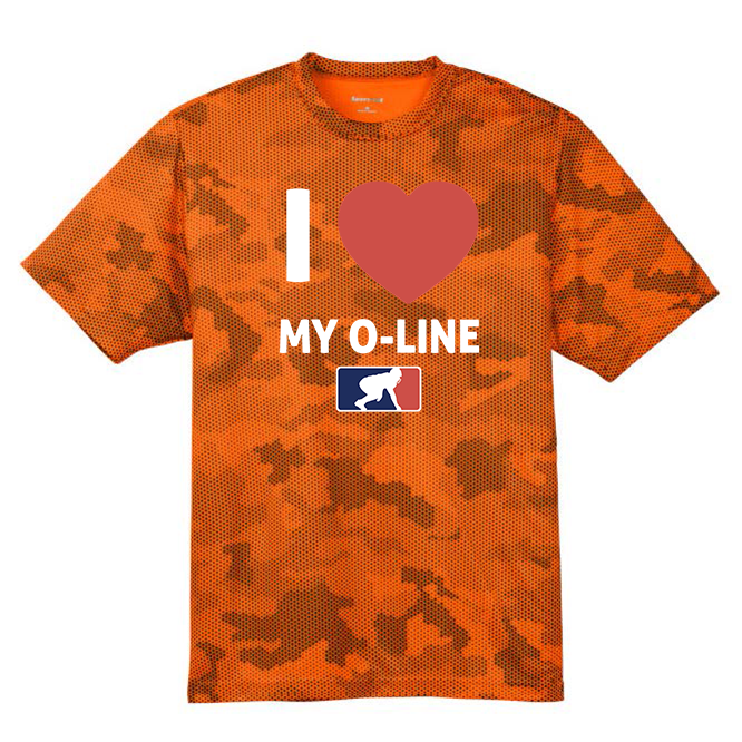 I <3 MY O-LINE - Hex Camo Performance Tee