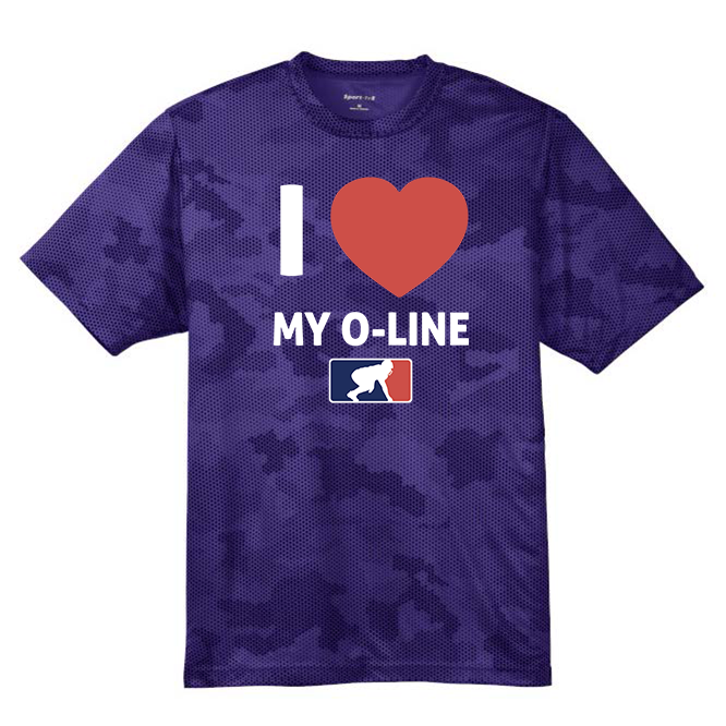 I <3 MY O-LINE - Hex Camo Performance Tee