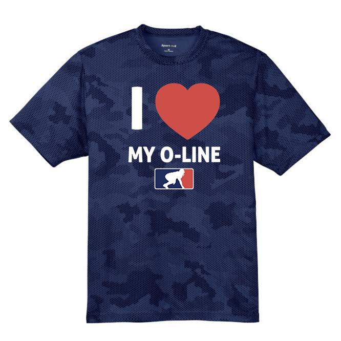 I <3 MY O-LINE - Hex Camo Performance Tee